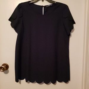 NWOT scalloped blouse